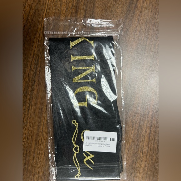 Thirty Fucking Six Sash,Gold Glitter Lettering - Picture 6 of 6